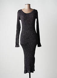 Robe mi-longue manches longues manches longues noir GUESS femme
