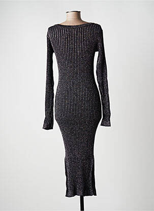 Robe mi-longue manches longues manches longues noir GUESS femme