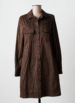 Robe courte manches longues manches longues marron GUESS femme