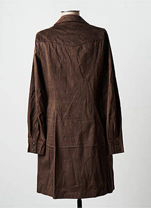 Robe courte manches longues manches longues marron GUESS femme