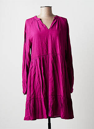 Robe courte coupe évasée manches longues violet BONOBO femme