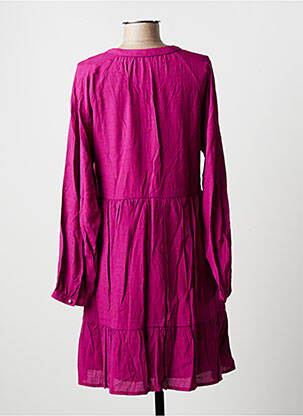 Robe courte coupe évasée manches longues violet BONOBO femme
