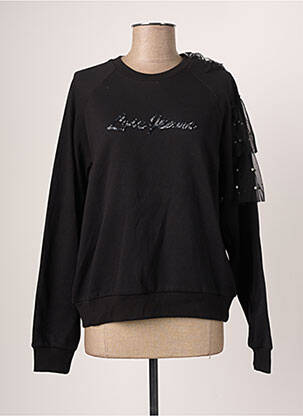 Pull finition bords-côtes manches longues noir LOIS femme