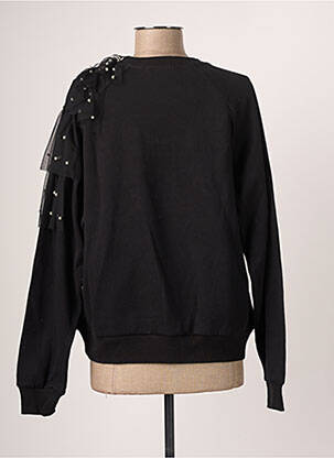 Pull finition bords-côtes manches longues noir LOIS femme