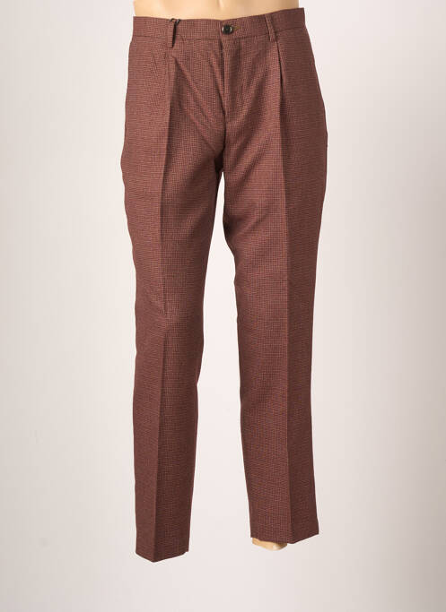 Pantalon slim tissage popeline taille normale marron DAN JOHN homme