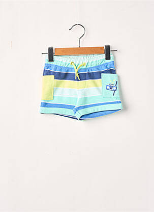 Short tissage popeline taille élastique bleu DU PAREIL AU MÊME garçon