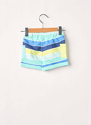 Short tissage popeline taille élastique bleu DU PAREIL AU MÊME garçon