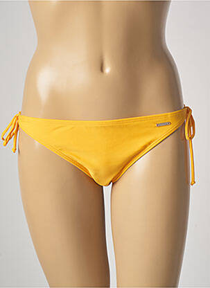 Bas de maillot de bain tissage satiné bikini jaune SUN PROJECT femme
