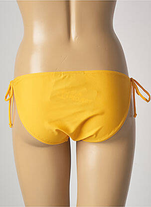 Bas de maillot de bain tissage satiné bikini jaune SUN PROJECT femme