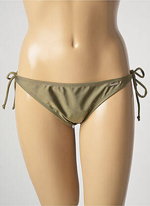 Bas de maillot de bain tissage satiné bikini vert SUN PROJECT femme