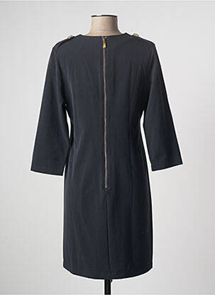 Robe courte fermeture zippée au dos manches longues bleu POUSSIERE D'ETOLE femme