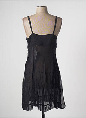 Robe courte coupe évasée fines bretelles noir MAIS IL EST OU LE SOLEIL femme