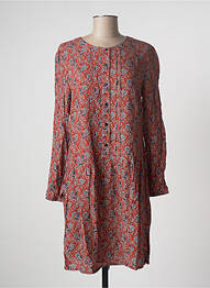 Robe mi-longue coupe fluide manches longues rouge SO SOON femme