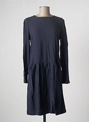 Robe mi-longue manches longues manches longues bleu ZYGA femme