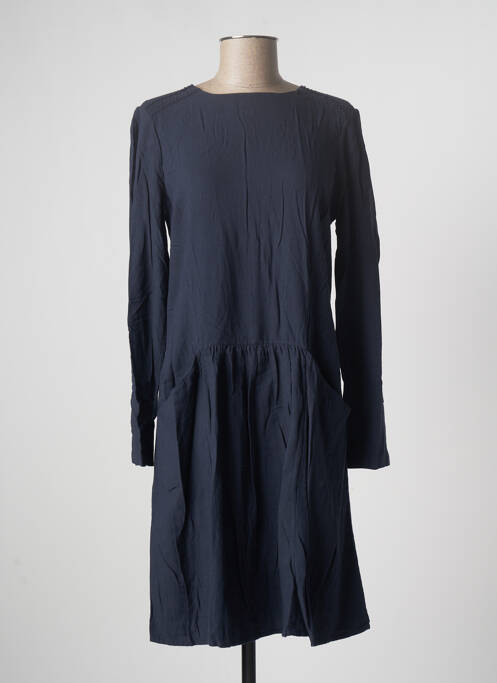 Robe mi-longue manches longues manches longues bleu ZYGA femme