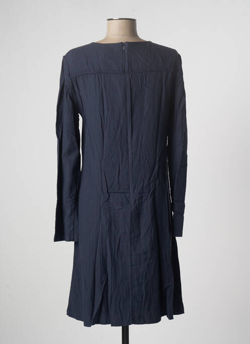 Robe mi-longue manches longues manches longues bleu ZYGA femme