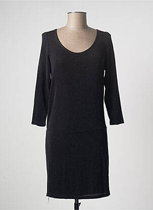 Robe mi-longue manches longues manches longues noir EMA BLUE'S femme