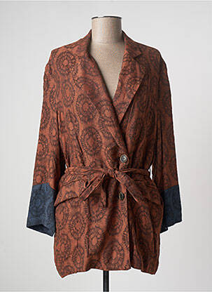 Veste casual col tailleur orange #OOTD femme