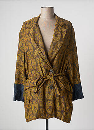 Veste casual col tailleur jaune #OOTD femme
