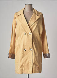 Trench tissage popeline sans capuche jaune YAYA femme