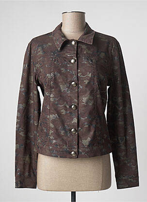 Veste casual col chemisier marron MENSI COLLEZIONE femme