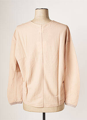 Top col rond manches longues beige AMS PURE femme