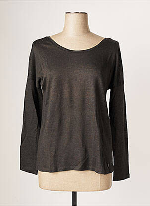Top coupe fluide manches longues gris DES PETITS HAUTS femme
