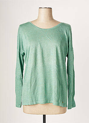 Top coupe fluide manches longues vert DES PETITS HAUTS femme
