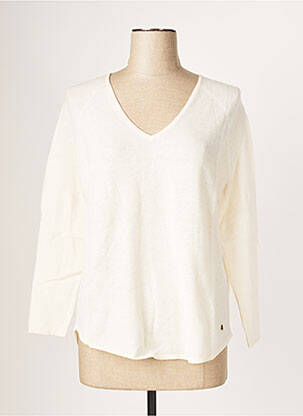 Pull col v manches longues beige DES PETITS HAUTS femme