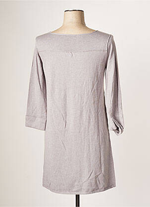 Pull tunique tissage lainage manches longues gris TERRE & MER femme