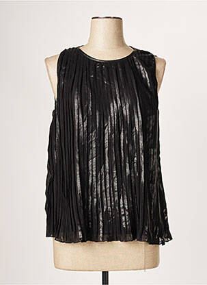 Top coupe fluide sans manche noir KOSMIKA femme