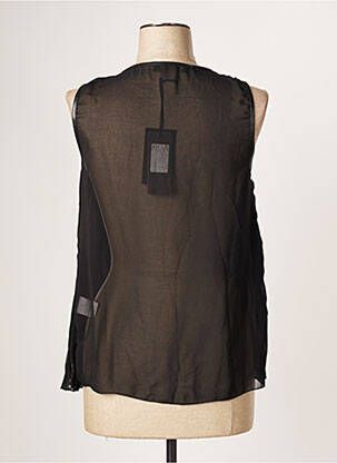 Top coupe fluide sans manche noir KOSMIKA femme