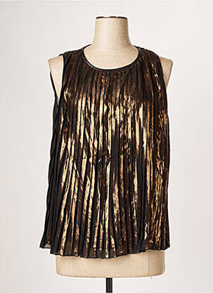 Top coupe fluide sans manche jaune KOSMIKA femme