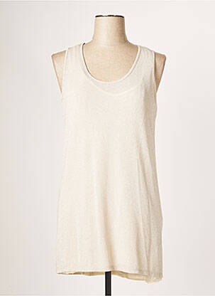 Tunique sans manche col rond beige POUSSIERE D'ETOLE femme