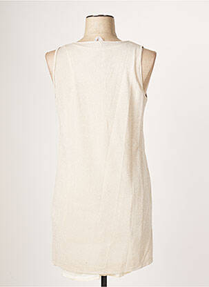 Tunique sans manche col rond beige POUSSIERE D'ETOLE femme