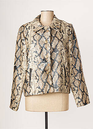 Veste casual coupe droite beige JEFF GALLANO femme