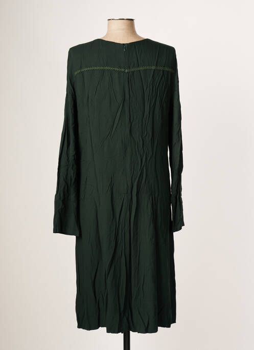 Robe mi-longue manches longues manches longues vert ZYGA femme