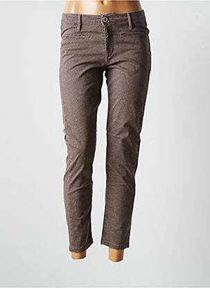 Pantalon 7/8 stretch taille normale marron DENIM STUDIO femme