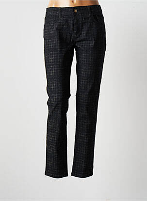 Pantalon chino broderie galons latéraux taille normale noir ET COMPAGNIE femme