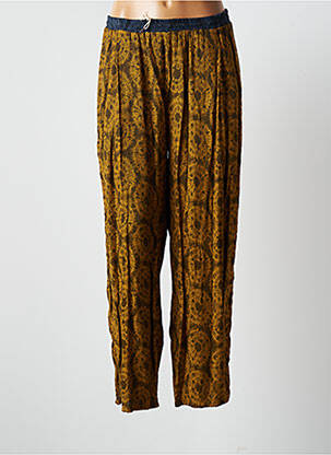 Pantalon large tissage crêpe taille normale jaune #OOTD femme
