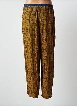 Pantalon large tissage crêpe taille normale jaune #OOTD femme