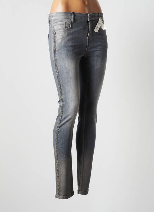 Jeans skinny stretch taille basse gris HUIT SIX SEPT femme