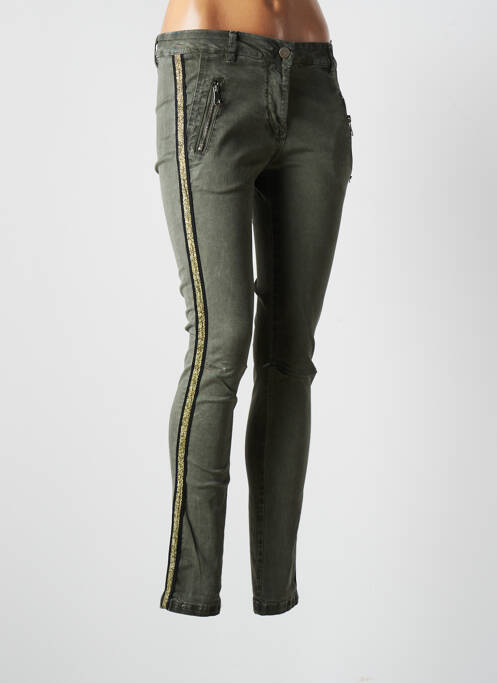 Pantalon slim stretch taille normale vert SO SOON femme