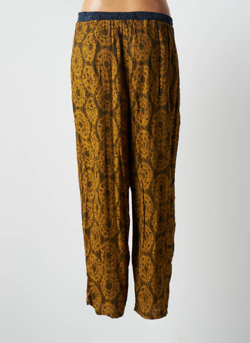 Pantalon large tissage crêpe taille normale jaune #OOTD femme