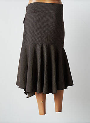 Jupe mi-longue taille à pinces marron WOOXOOM femme