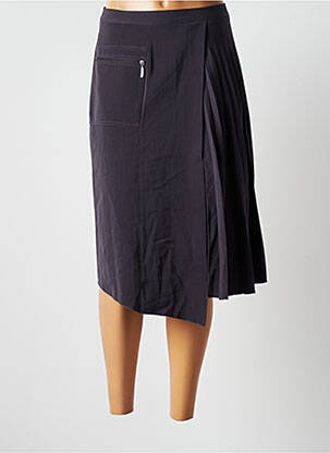 Jupe mi-longue stretch gris GAROU PARIS femme