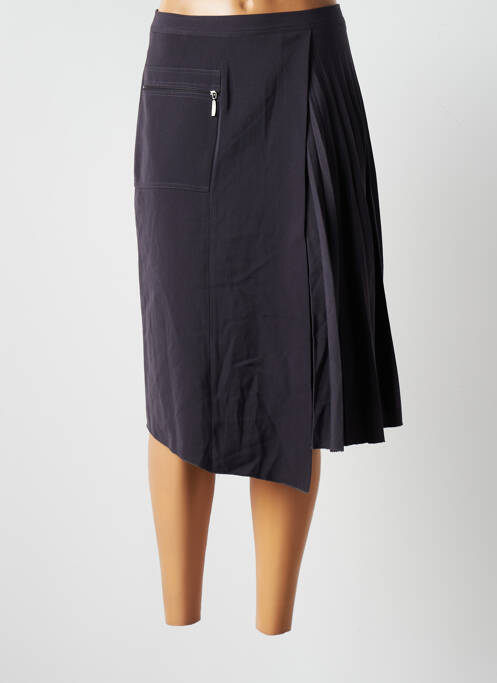 Jupe mi-longue taille à pinces gris GAROU PARIS femme