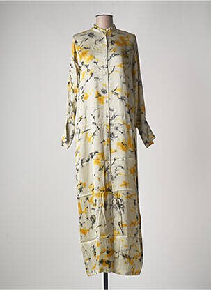 Robe longue manches longues manches longues jaune RABENS SALONER femme