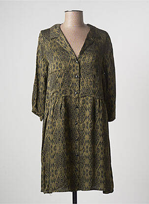 Robe courte manches 3/4 manches 3/4 vert PAKO LITTO femme