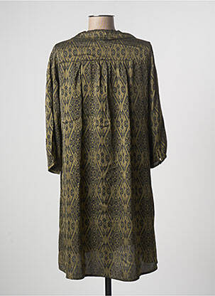 Robe courte coupe fluide manches 3/4 vert PAKO LITTO femme